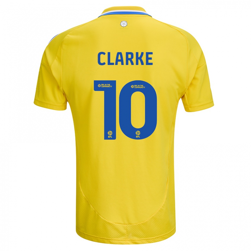 Kinder Sarah Clarke #10 Gelb Blau Auswärtstrikot Trikot 2024/25 T-Shirt Österreich