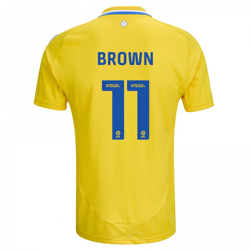 Kinder Abbie Brown #11 Gelb Blau Auswärtstrikot Trikot 2024/25 T-Shirt Österreich