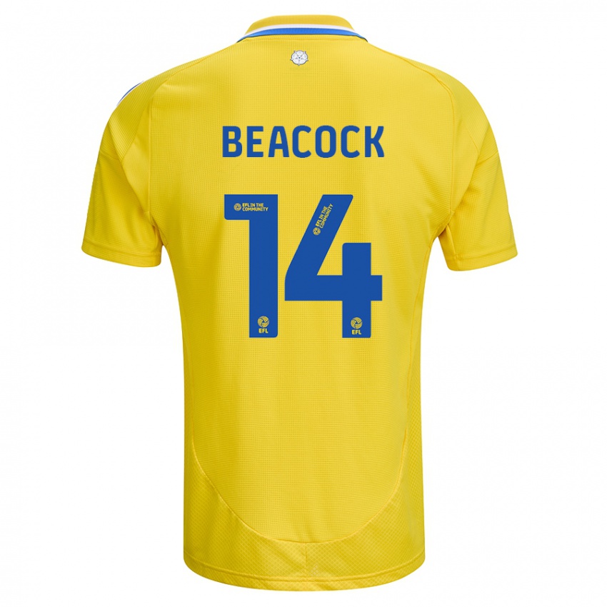 Kinder Molly Beacock #14 Gelb Blau Auswärtstrikot Trikot 2024/25 T-Shirt Österreich