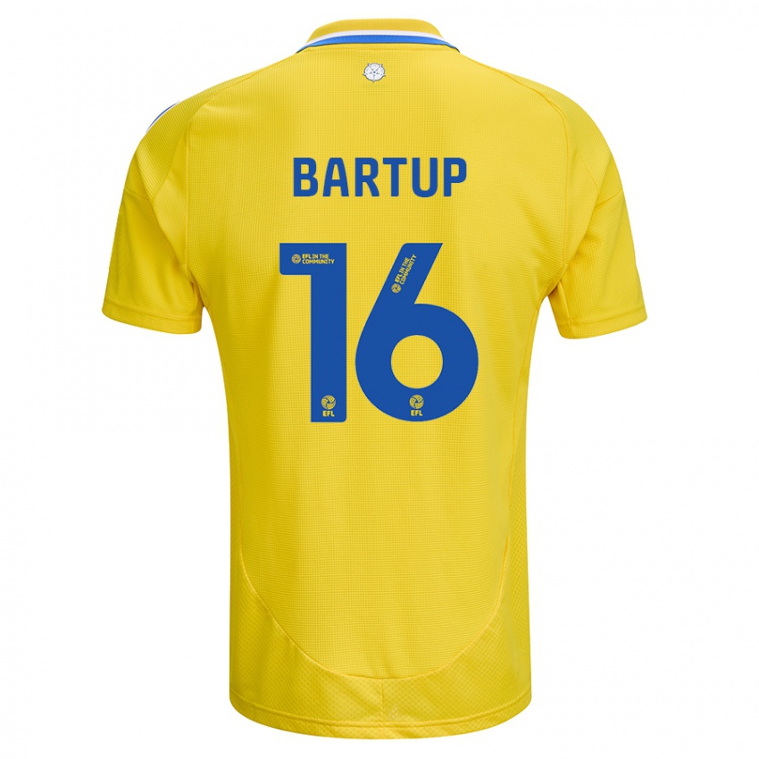 Kinder Laura Bartup #16 Gelb Blau Auswärtstrikot Trikot 2024/25 T-Shirt Österreich