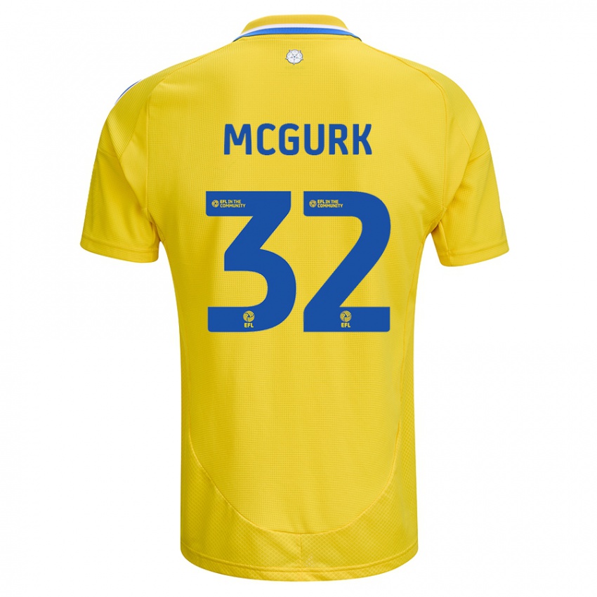 Kinder Sean Mcgurk #32 Gelb Blau Auswärtstrikot Trikot 2024/25 T-Shirt Österreich