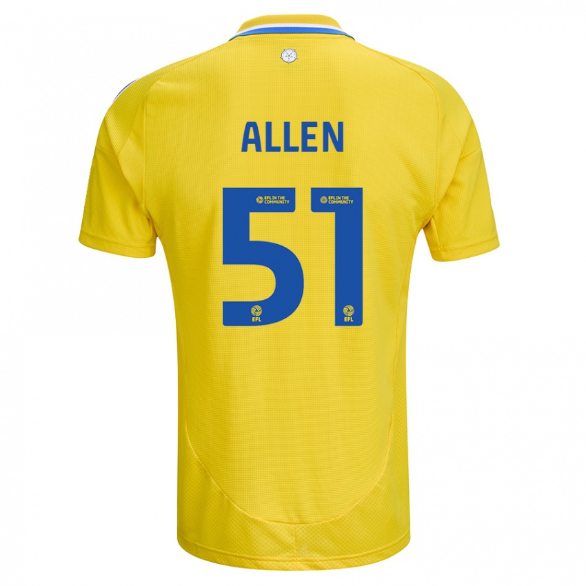 Kinder Charlie Allen #51 Gelb Blau Auswärtstrikot Trikot 2024/25 T-Shirt Österreich