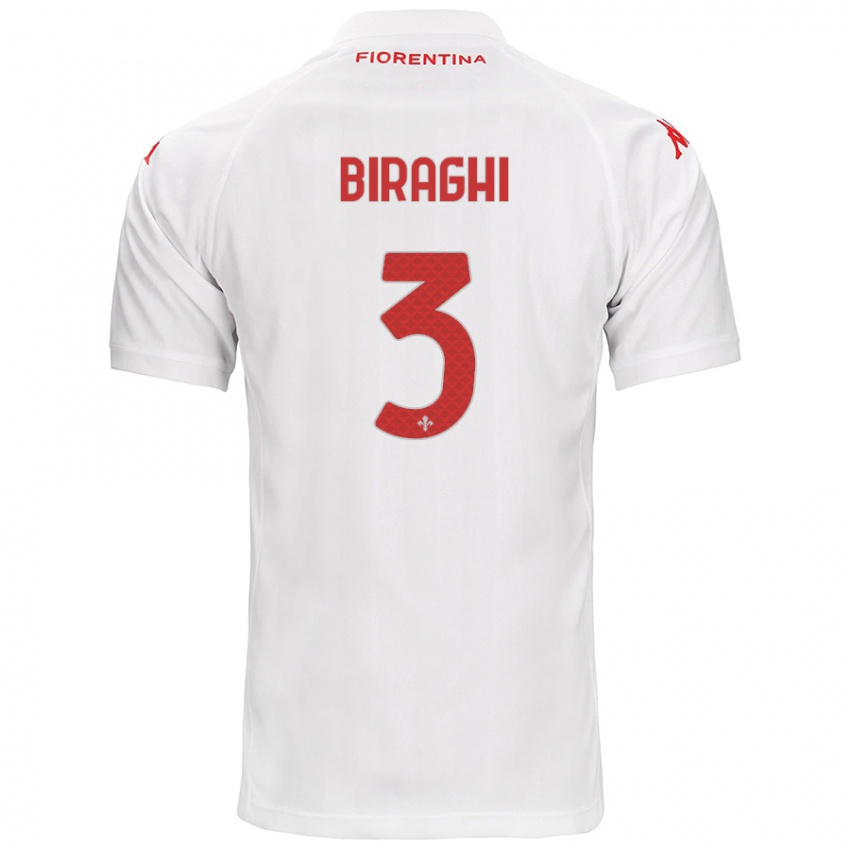 Kinder Cristiano Biraghi #3 Weiß Auswärtstrikot Trikot 2024/25 T-Shirt Österreich