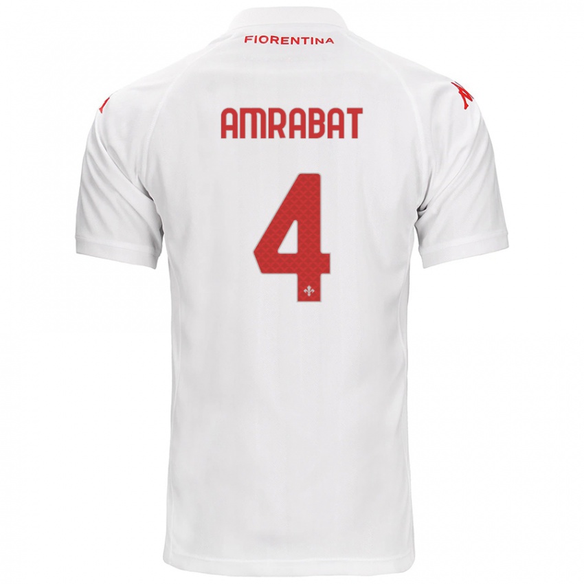 Kinder Sofyan Amrabat #4 Weiß Auswärtstrikot Trikot 2024/25 T-Shirt Österreich