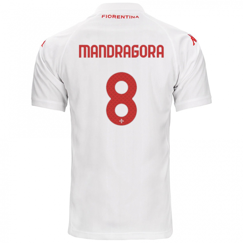 Kinder Rolando Mandragora #8 Weiß Auswärtstrikot Trikot 2024/25 T-Shirt Österreich