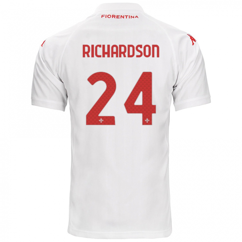 Kinder Amir Richardson #24 Weiß Auswärtstrikot Trikot 2024/25 T-Shirt Österreich