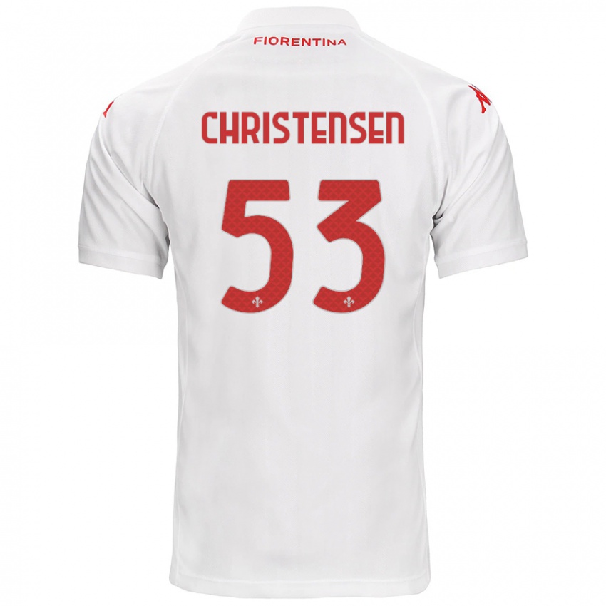 Kinder Oliver Christensen #53 Weiß Auswärtstrikot Trikot 2024/25 T-Shirt Österreich