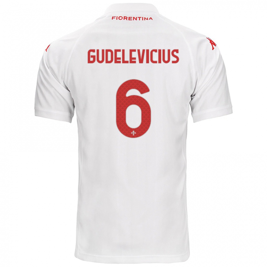 Kinder Ernestas Gudelevicius #6 Weiß Auswärtstrikot Trikot 2024/25 T-Shirt Österreich