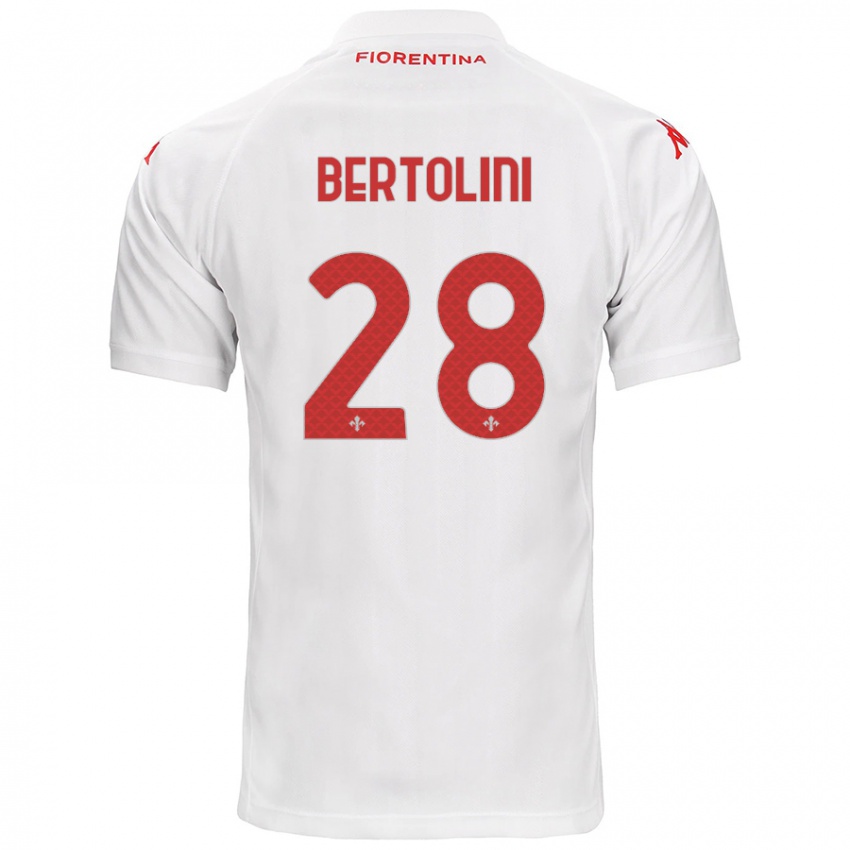 Kinder Gabriele Bertolini #28 Weiß Auswärtstrikot Trikot 2024/25 T-Shirt Österreich