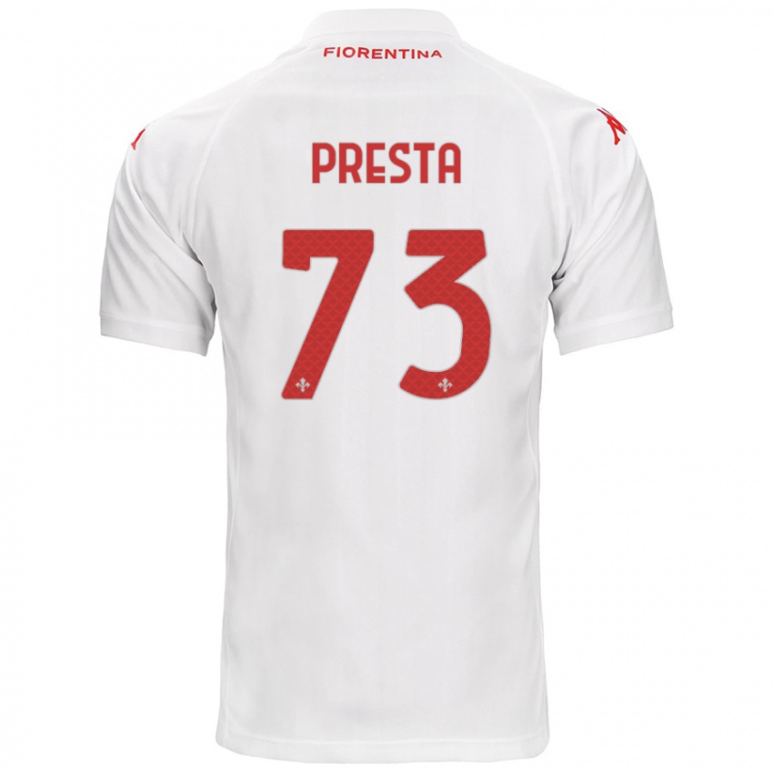 Kinder Francesco Presta #73 Weiß Auswärtstrikot Trikot 2024/25 T-Shirt Österreich