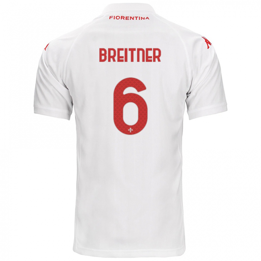 Kinder Stephanie Breitner #6 Weiß Auswärtstrikot Trikot 2024/25 T-Shirt Österreich