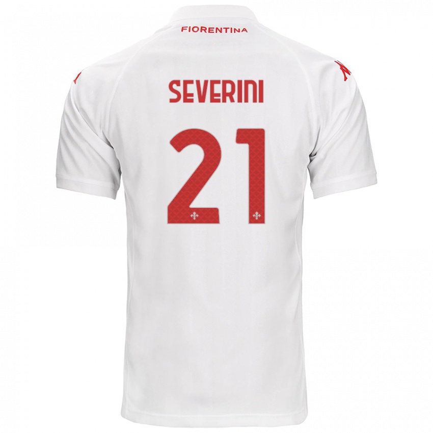 Kinder Emma Severini #21 Weiß Auswärtstrikot Trikot 2024/25 T-Shirt Österreich