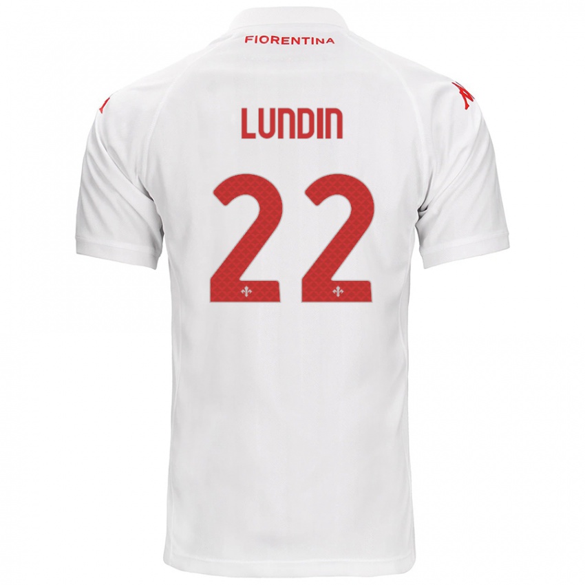 Kinder Karin Lundin #22 Weiß Auswärtstrikot Trikot 2024/25 T-Shirt Österreich