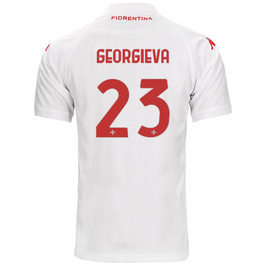 Kinder Marina Georgieva #23 Weiß Auswärtstrikot Trikot 2024/25 T-Shirt Österreich