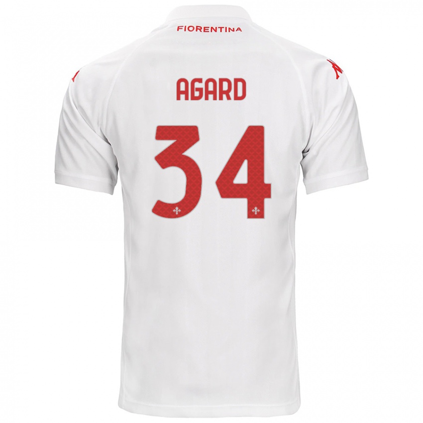 Kinder Laura Agard #34 Weiß Auswärtstrikot Trikot 2024/25 T-Shirt Österreich