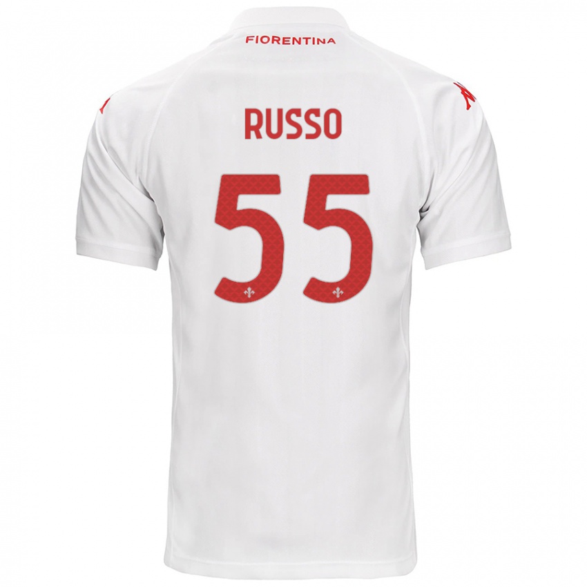 Kinder Federica Russo #55 Weiß Auswärtstrikot Trikot 2024/25 T-Shirt Österreich