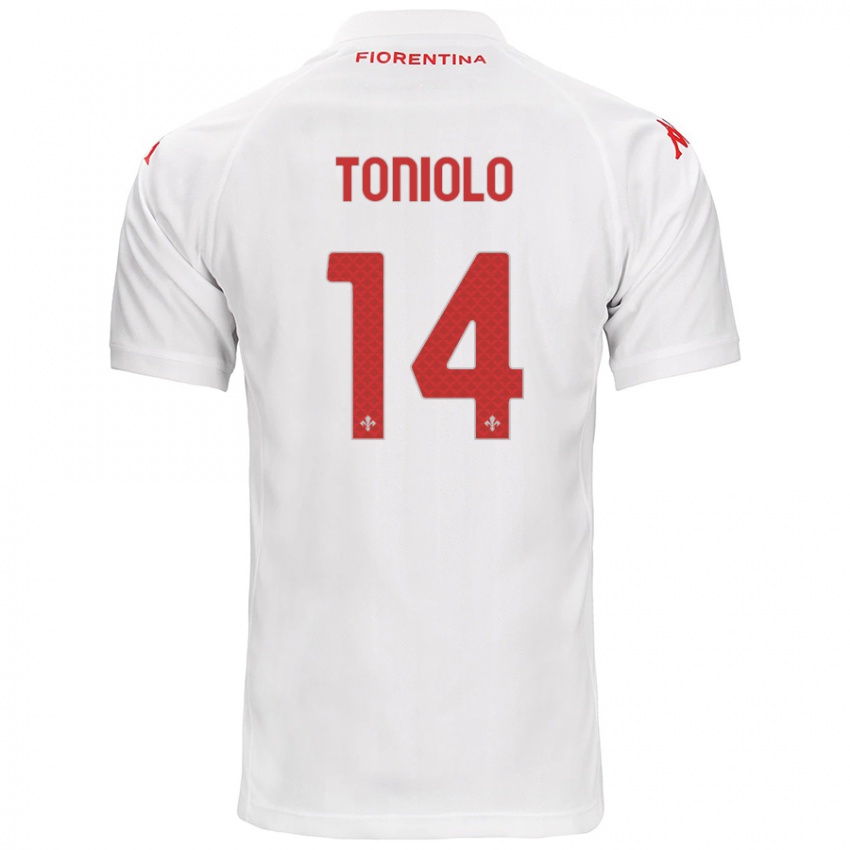 Kinder Martina Toniolo #14 Weiß Auswärtstrikot Trikot 2024/25 T-Shirt Österreich