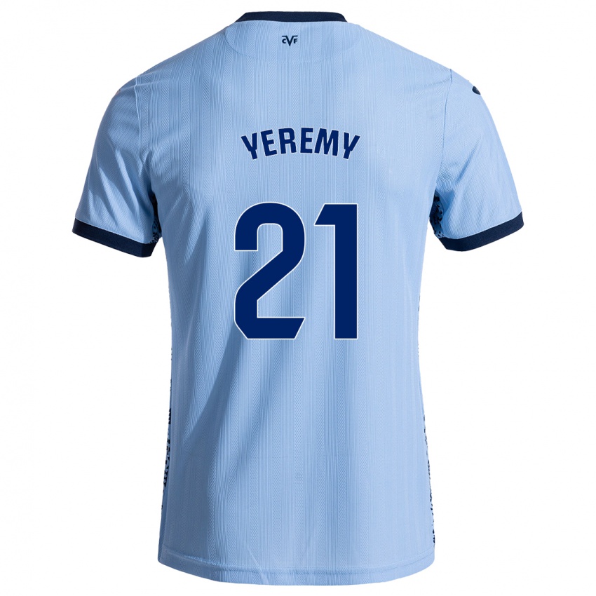 Kinder Yéremy Pino #21 Himmelblau Auswärtstrikot Trikot 2024/25 T-Shirt Österreich