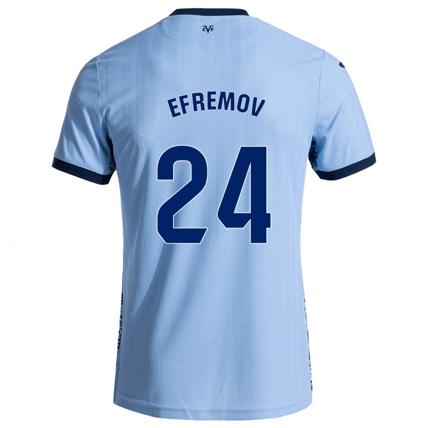 Kinder Anton Efremov #24 Himmelblau Auswärtstrikot Trikot 2024/25 T-Shirt Österreich