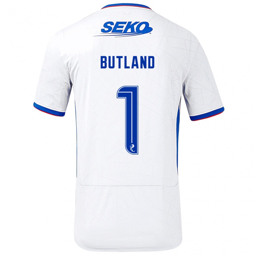 Kinder Jack Butland #1 Weiß Blau Auswärtstrikot Trikot 2024/25 T-Shirt Österreich