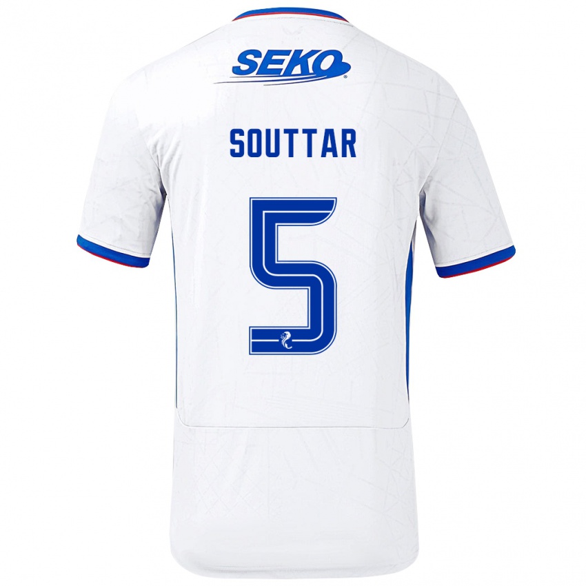 Kinder John Souttar #5 Weiß Blau Auswärtstrikot Trikot 2024/25 T-Shirt Österreich