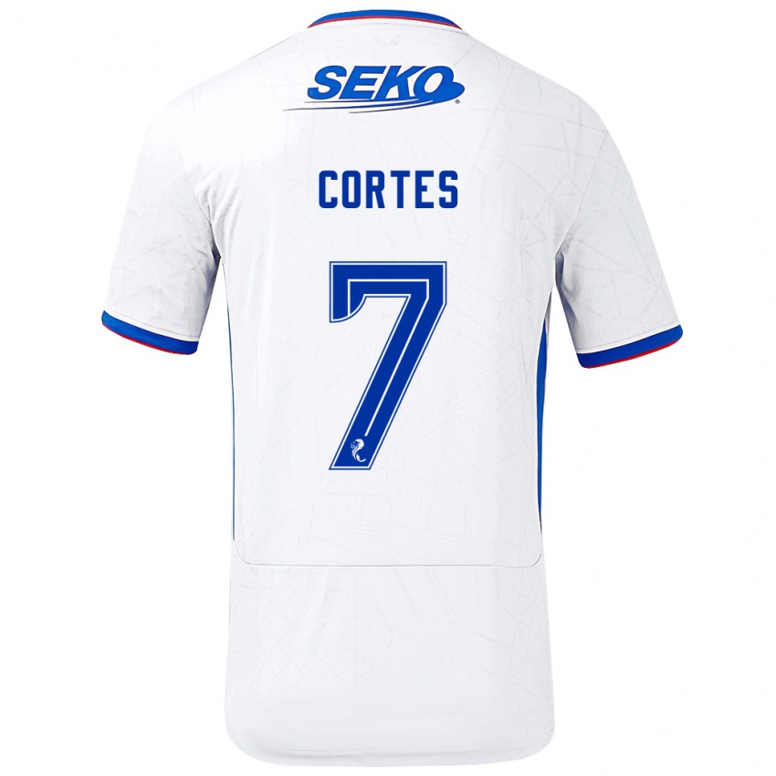 Kinder Óscar Cortés #7 Weiß Blau Auswärtstrikot Trikot 2024/25 T-Shirt Österreich