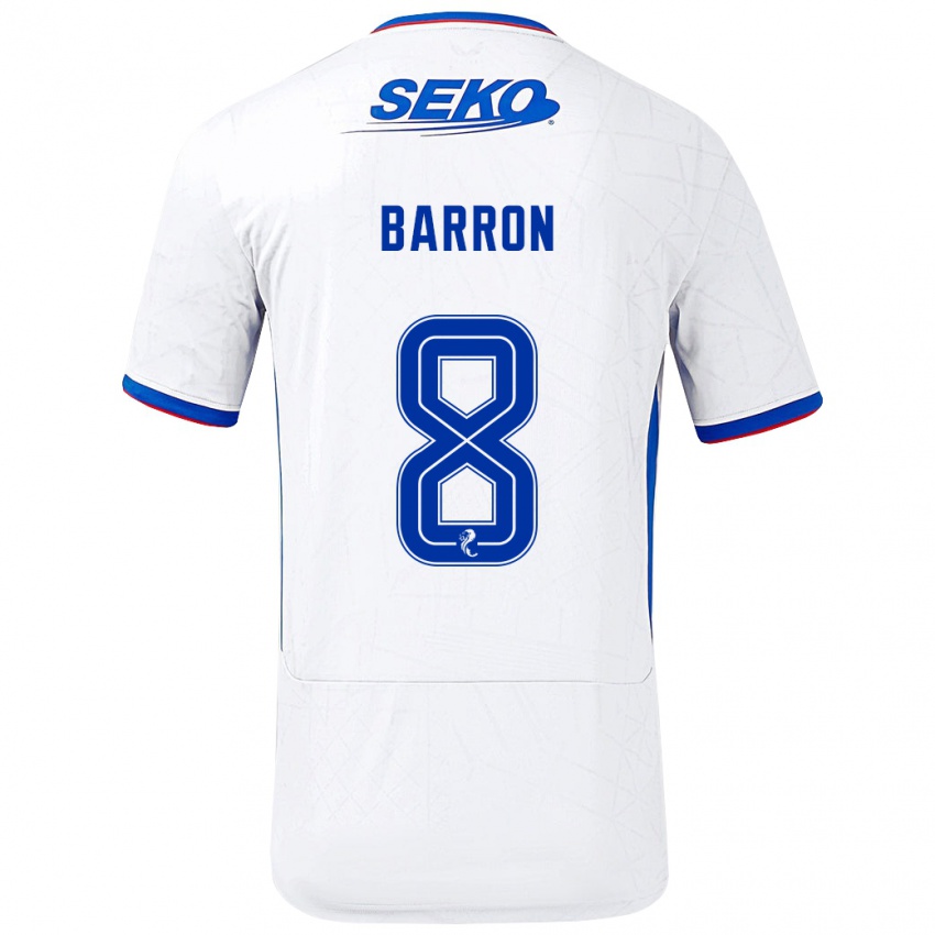 Kinder Connor Barron #8 Weiß Blau Auswärtstrikot Trikot 2024/25 T-Shirt Österreich