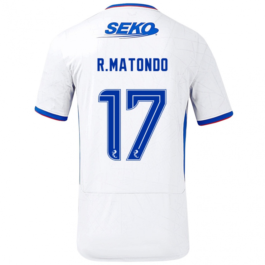 Kinder Rabbi Matondo #17 Weiß Blau Auswärtstrikot Trikot 2024/25 T-Shirt Österreich