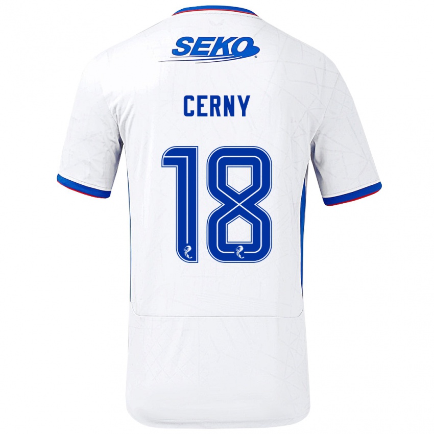 Kinder Vaclav Cerny #18 Weiß Blau Auswärtstrikot Trikot 2024/25 T-Shirt Österreich