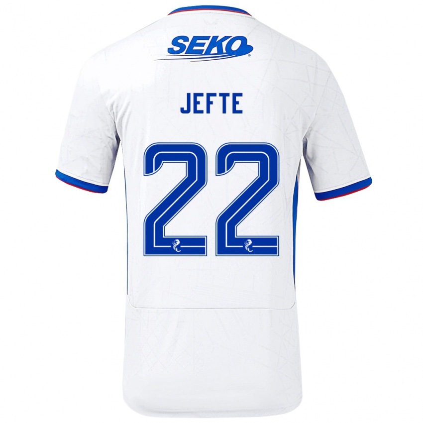 Kinder Jefté #22 Weiß Blau Auswärtstrikot Trikot 2024/25 T-Shirt Österreich