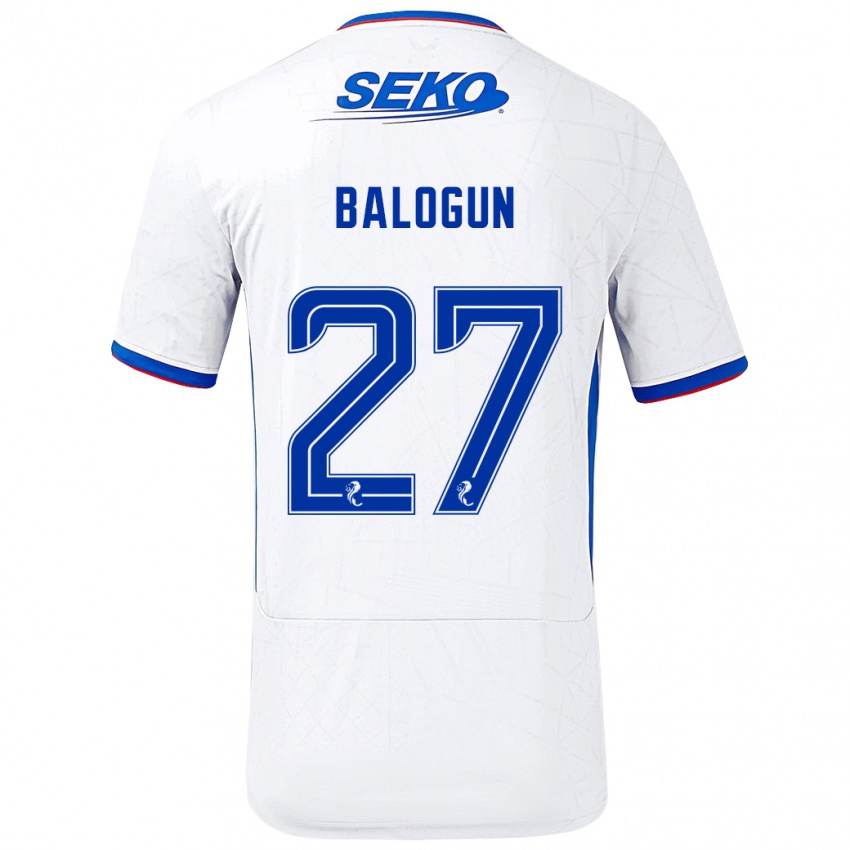 Kinder Leon Balogun #27 Weiß Blau Auswärtstrikot Trikot 2024/25 T-Shirt Österreich