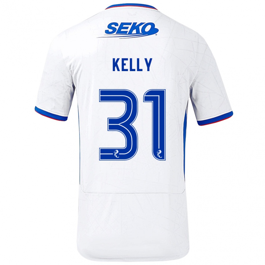 Kinder Liam Kelly #31 Weiß Blau Auswärtstrikot Trikot 2024/25 T-Shirt Österreich