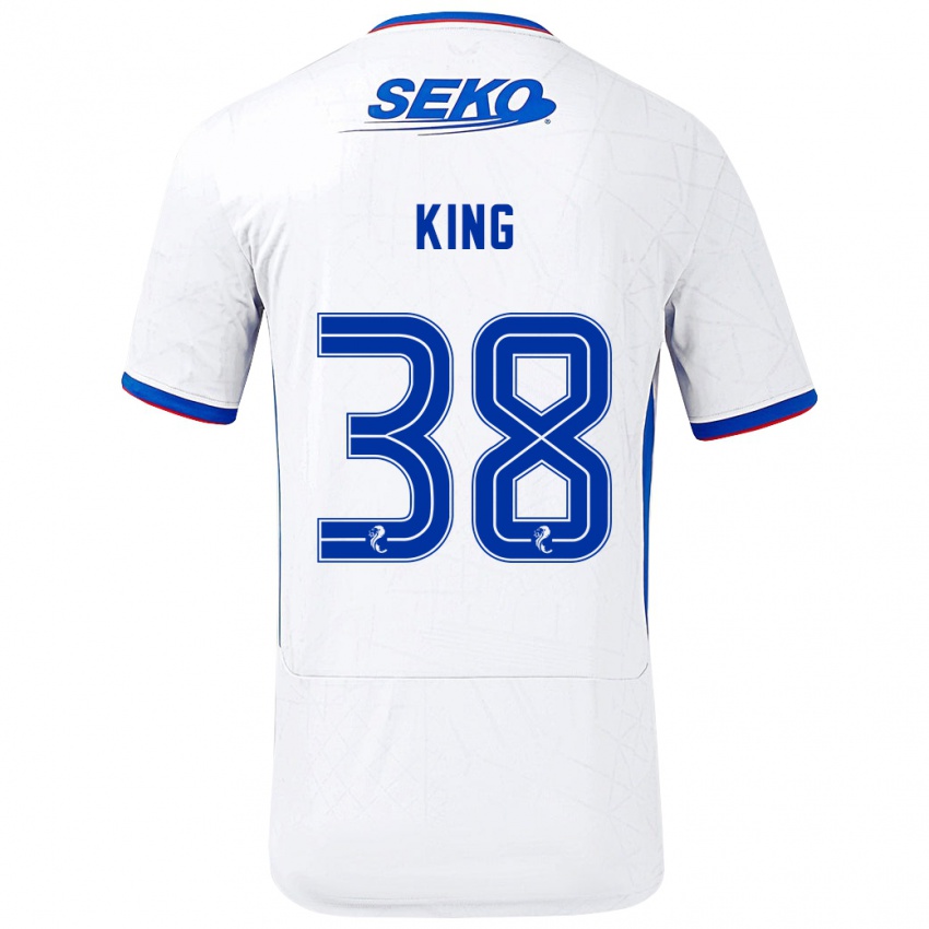 Kinder Leon King #38 Weiß Blau Auswärtstrikot Trikot 2024/25 T-Shirt Österreich