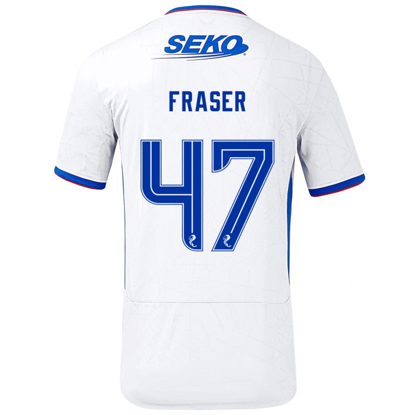 Kinder Robbie Fraser #47 Weiß Blau Auswärtstrikot Trikot 2024/25 T-Shirt Österreich