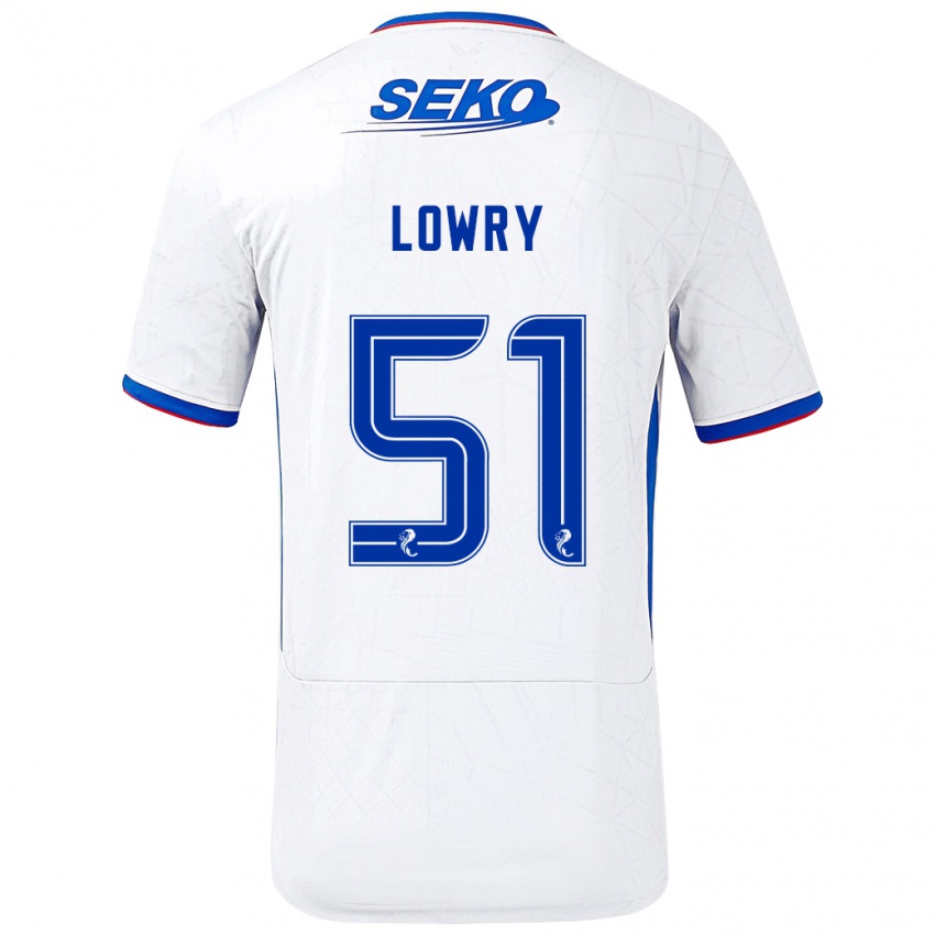 Kinder Alex Lowry #51 Weiß Blau Auswärtstrikot Trikot 2024/25 T-Shirt Österreich