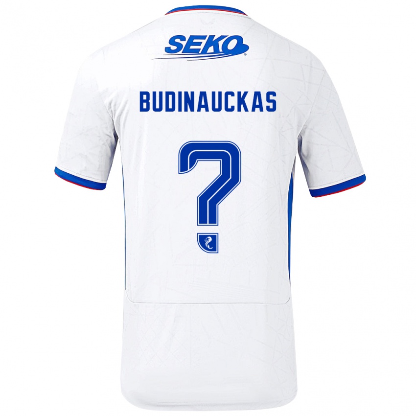 Kinder Lewis Budinauckas #0 Weiß Blau Auswärtstrikot Trikot 2024/25 T-Shirt Österreich