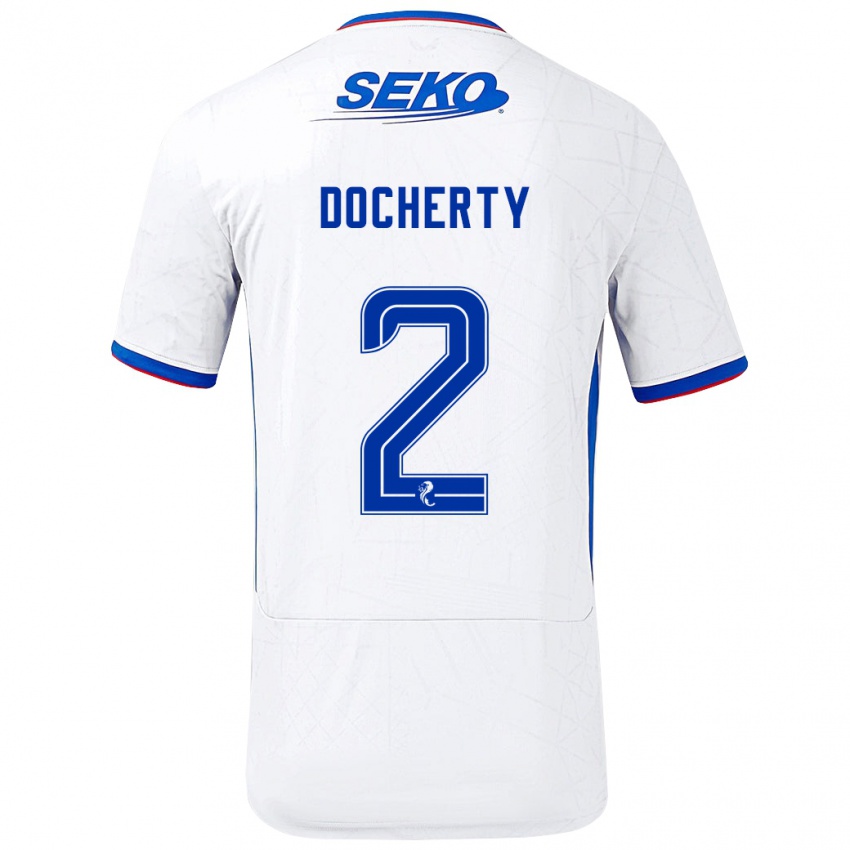 Kinder Nicola Docherty #2 Weiß Blau Auswärtstrikot Trikot 2024/25 T-Shirt Österreich