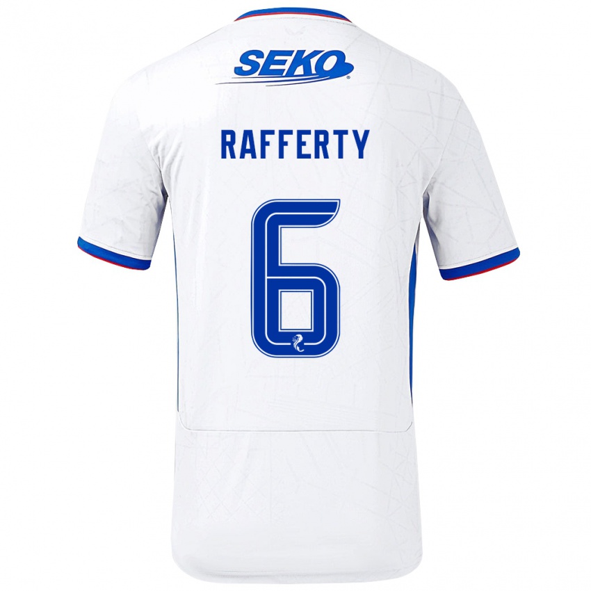 Kinder Laura Rafferty #6 Weiß Blau Auswärtstrikot Trikot 2024/25 T-Shirt Österreich