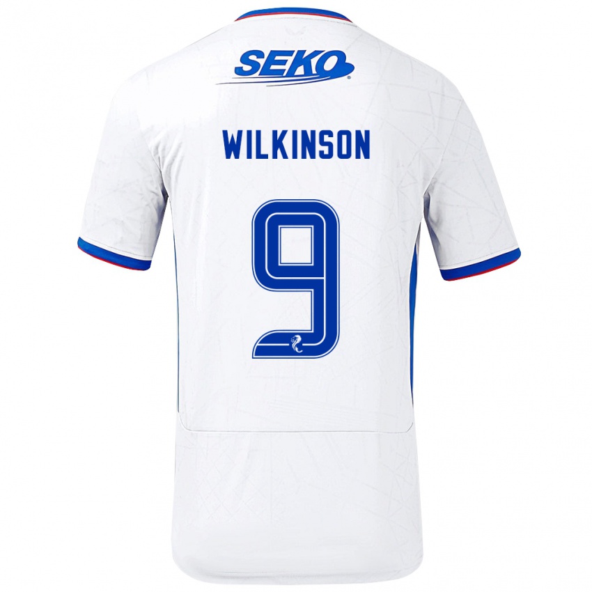 Kinder Katie Wilkinson #9 Weiß Blau Auswärtstrikot Trikot 2024/25 T-Shirt Österreich