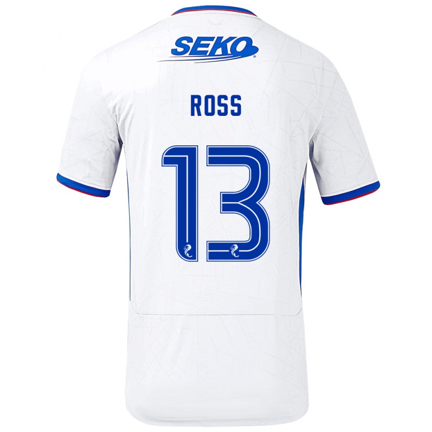 Kinder Jane Ross #13 Weiß Blau Auswärtstrikot Trikot 2024/25 T-Shirt Österreich