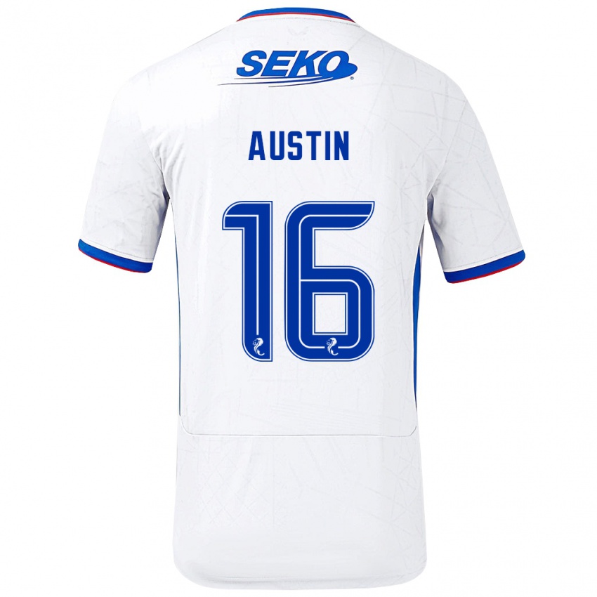 Kinder Eilidh Austin #16 Weiß Blau Auswärtstrikot Trikot 2024/25 T-Shirt Österreich