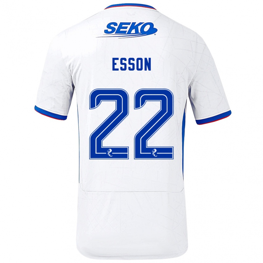 Kinder Victoria Esson #22 Weiß Blau Auswärtstrikot Trikot 2024/25 T-Shirt Österreich