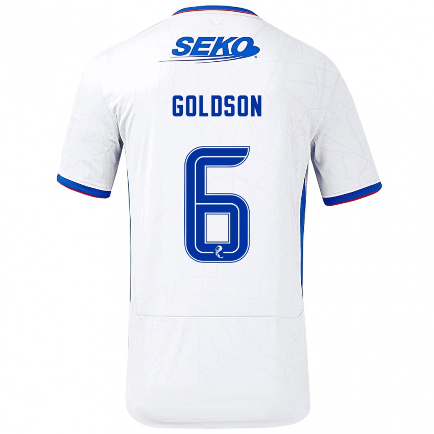 Kinder Connor Goldson #6 Weiß Blau Auswärtstrikot Trikot 2024/25 T-Shirt Österreich