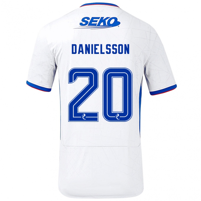 Kinder Jenny Julia Danielsson #20 Weiß Blau Auswärtstrikot Trikot 2024/25 T-Shirt Österreich