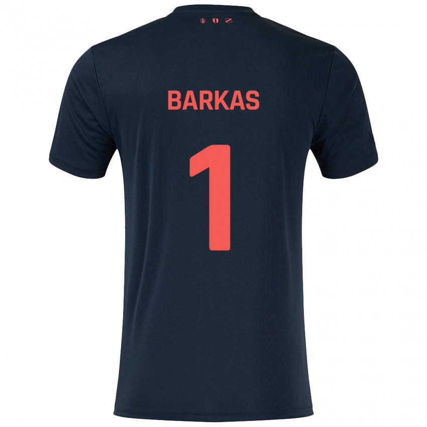 Kinder Vasilios Barkas #1 Schwarz Rot Auswärtstrikot Trikot 2024/25 T-Shirt Österreich