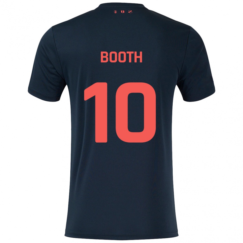 Kinder Taylor Booth #10 Schwarz Rot Auswärtstrikot Trikot 2024/25 T-Shirt Österreich