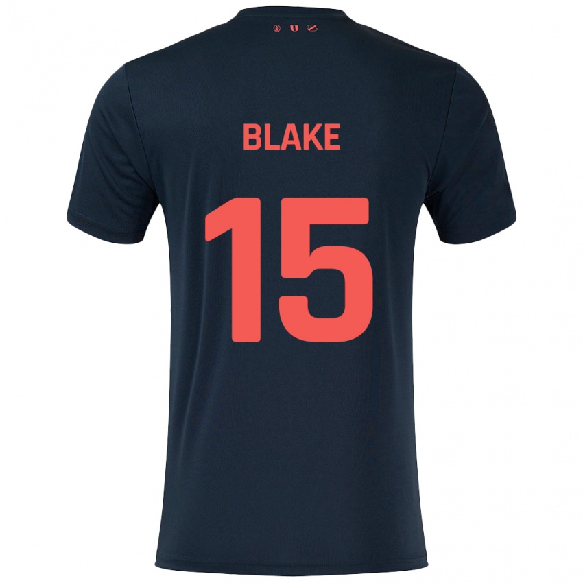 Kinder Adrian Blake #15 Schwarz Rot Auswärtstrikot Trikot 2024/25 T-Shirt Österreich