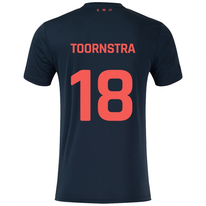 Kinder Jens Toornstra #18 Schwarz Rot Auswärtstrikot Trikot 2024/25 T-Shirt Österreich