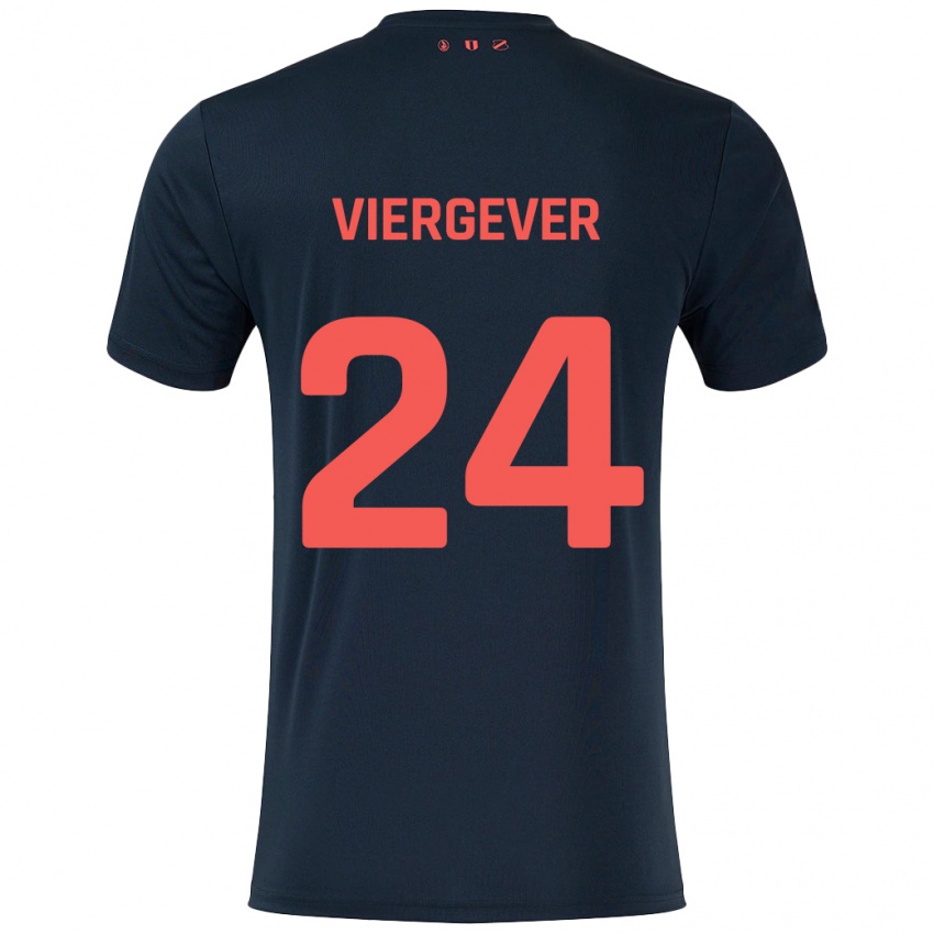 Kinder Nick Viergever #24 Schwarz Rot Auswärtstrikot Trikot 2024/25 T-Shirt Österreich