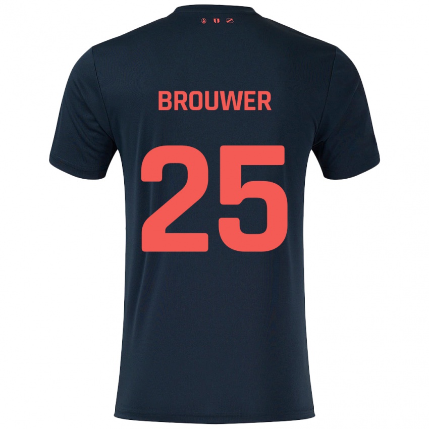 Kinder Michael Brouwer #25 Schwarz Rot Auswärtstrikot Trikot 2024/25 T-Shirt Österreich